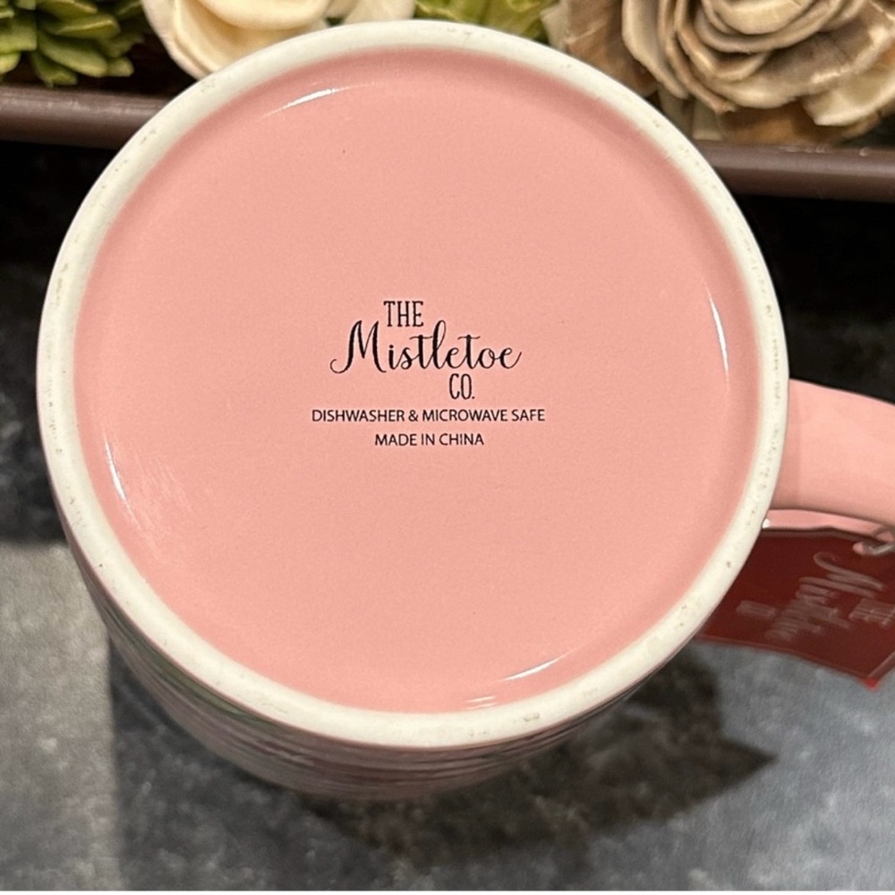 Festive Pink Cat Holiday Mug - Picture 4 of 4